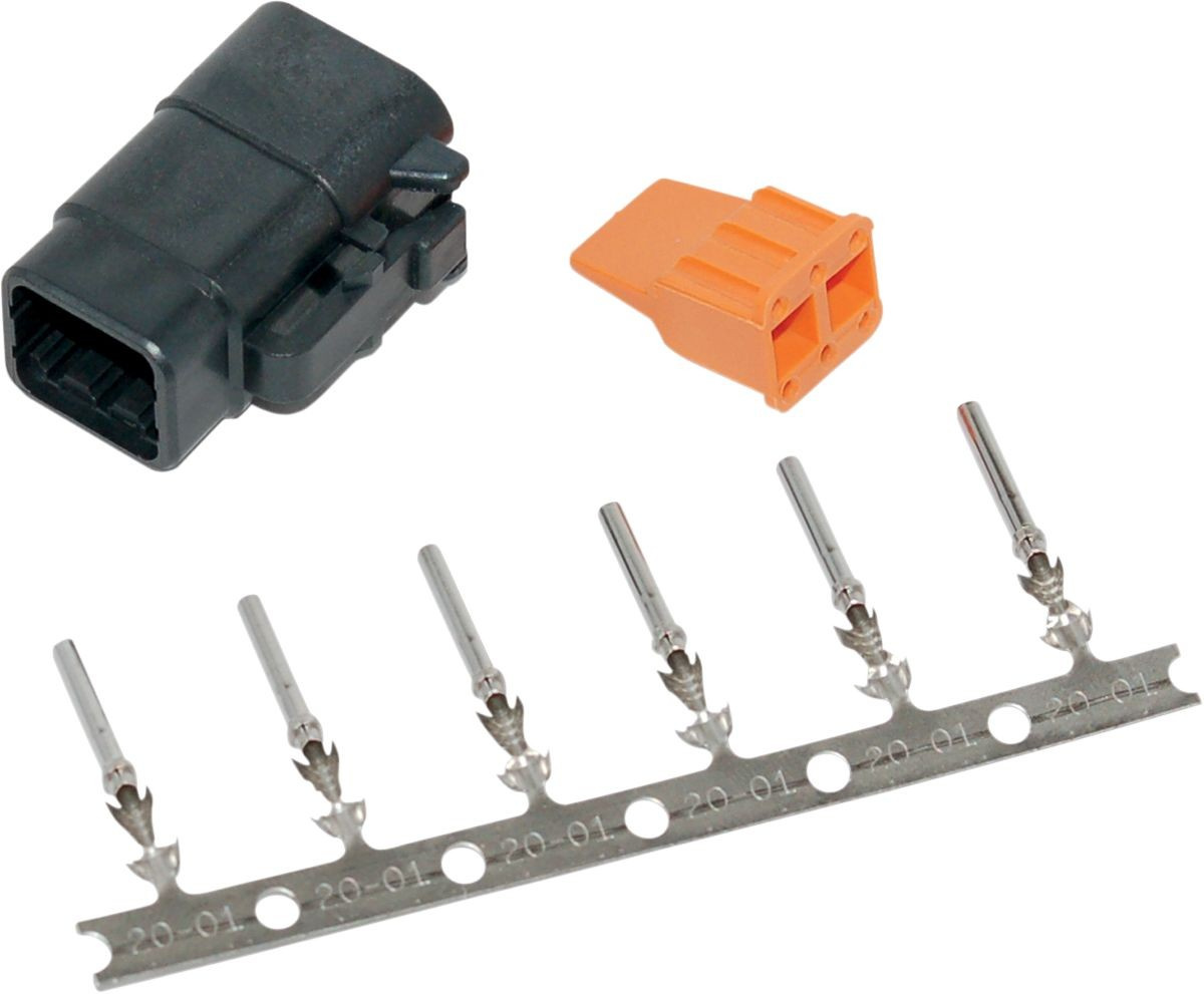 Namz Plug Deutsch Dtm 6-Socket Connector Kit Black Conn Kit 6Pos 74116