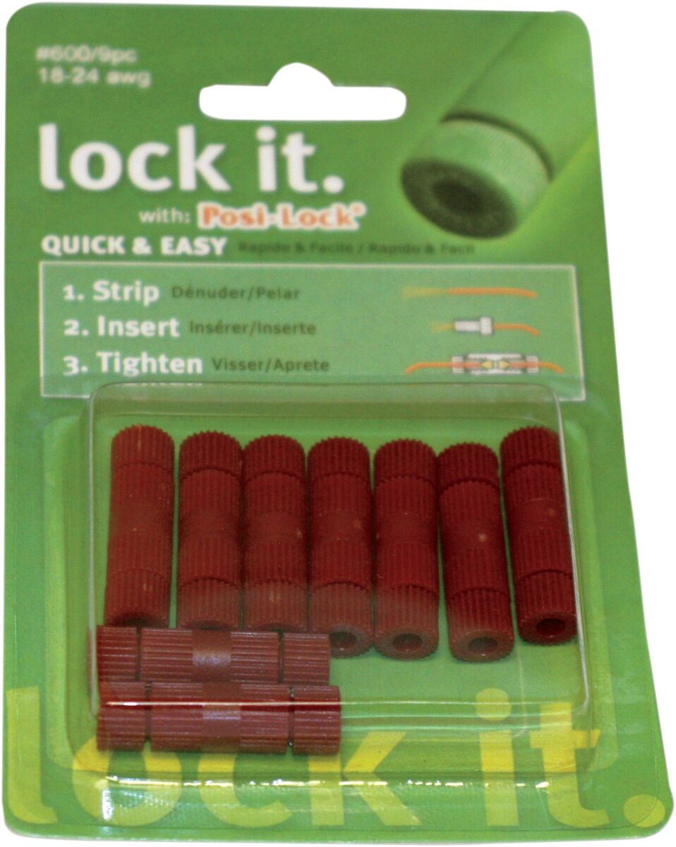 Custom Dynamics Posi- Lock Wire Connector Red 9Pk Posi-Lock 18-24 Gaug