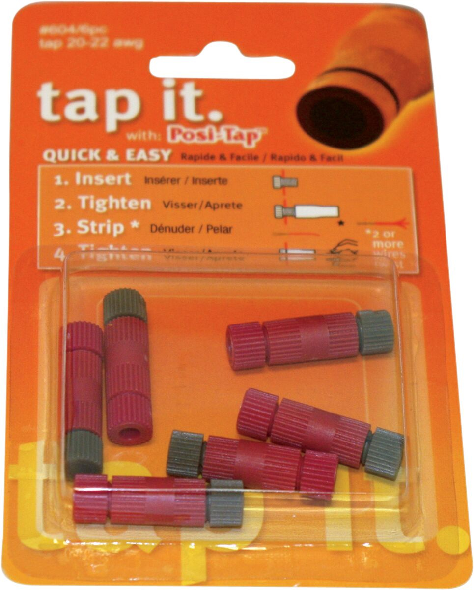 Custom Dynamics Posi- Lock Wire Connector Red 9Pk Posi-Tap 20-22 Gauge