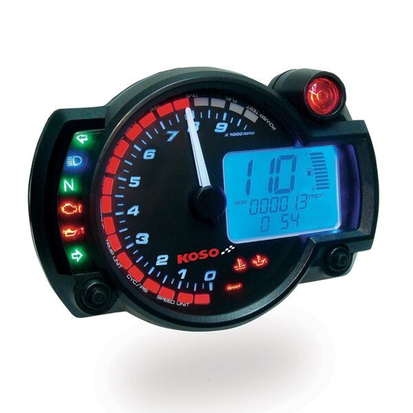 Koso North America Dash Panel Rx2N+ Gp-Style Speedometer 0-10000Rpm Bl