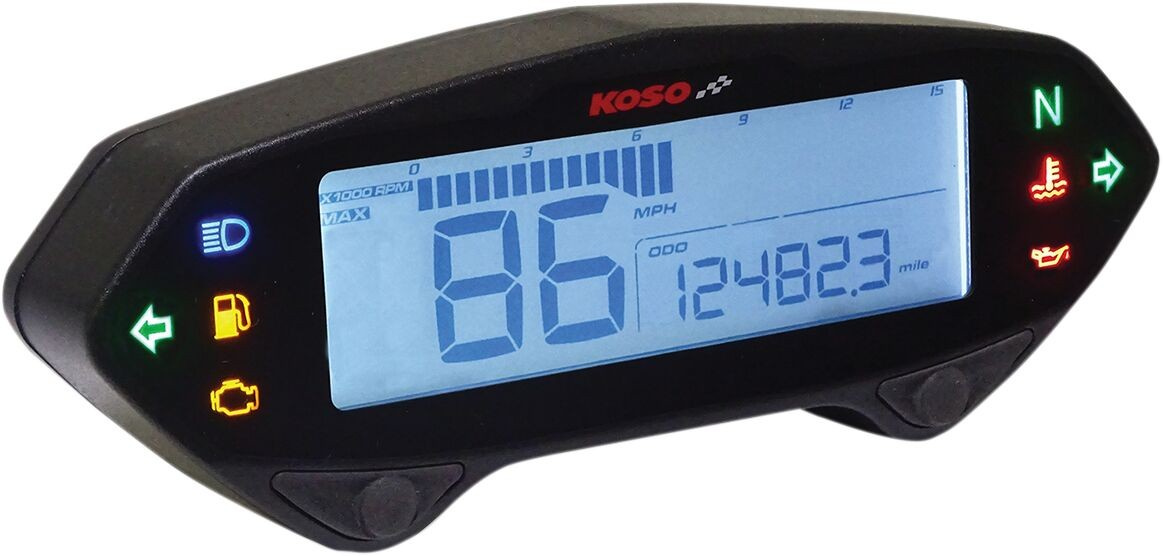 Koso North America Speedometer Db-01Rn Multifunction Abe Black Casing