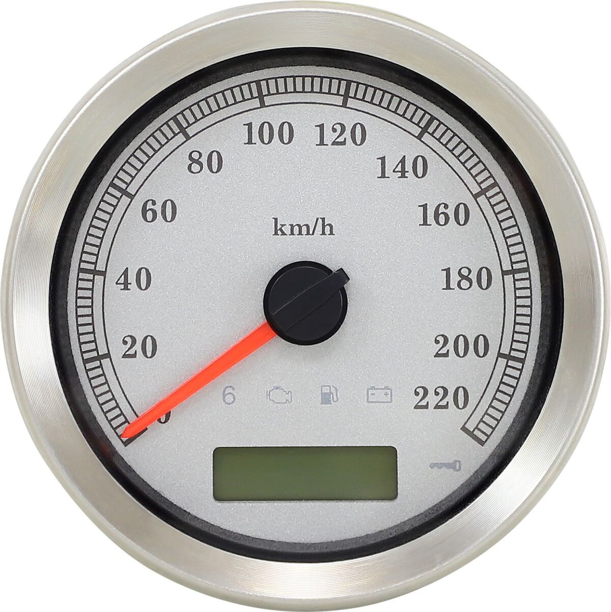 Drag Specialties Speedometer Slvr Kph Xl Speedometer Silver Kph 4 04-