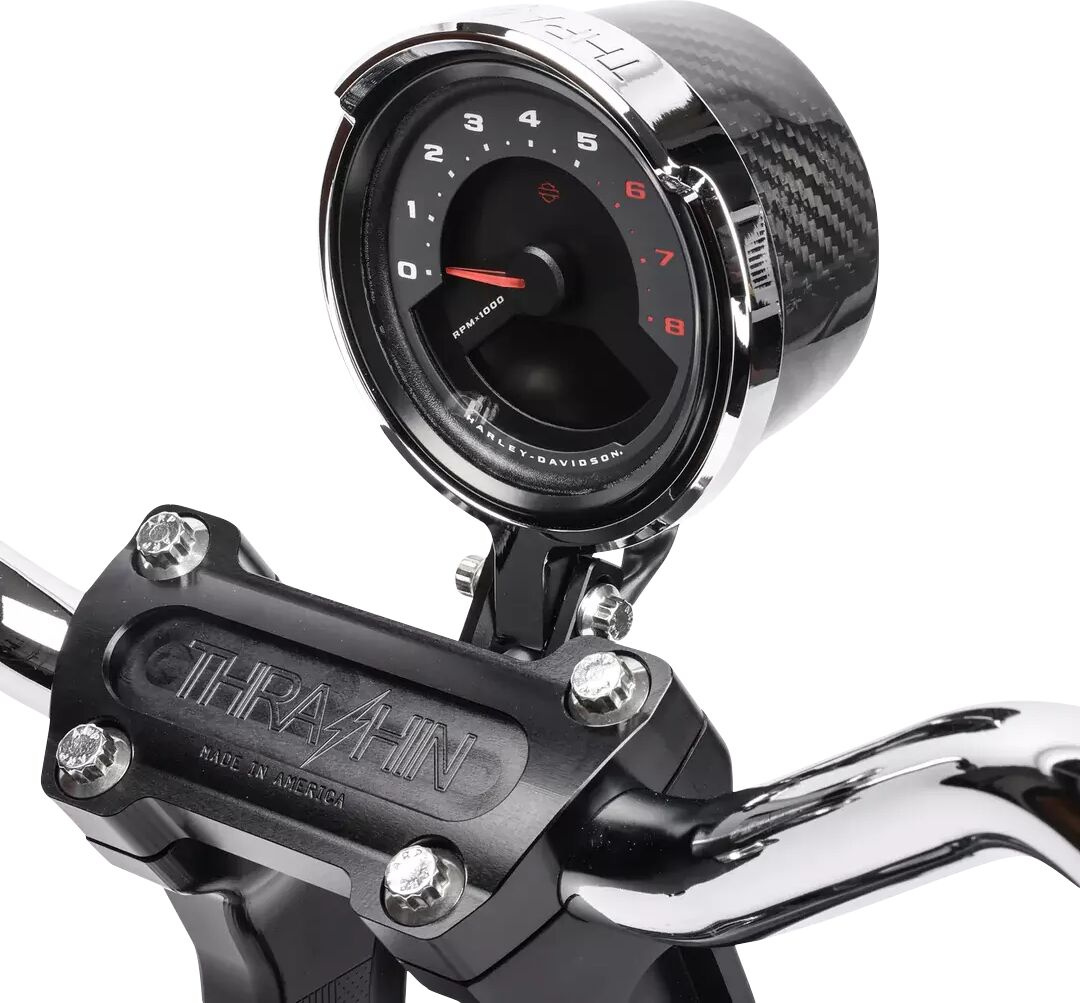 Thrashin Supply Co. Gauge Relocation Kit - Chrome Gauge Reloc Kt Fxlrs