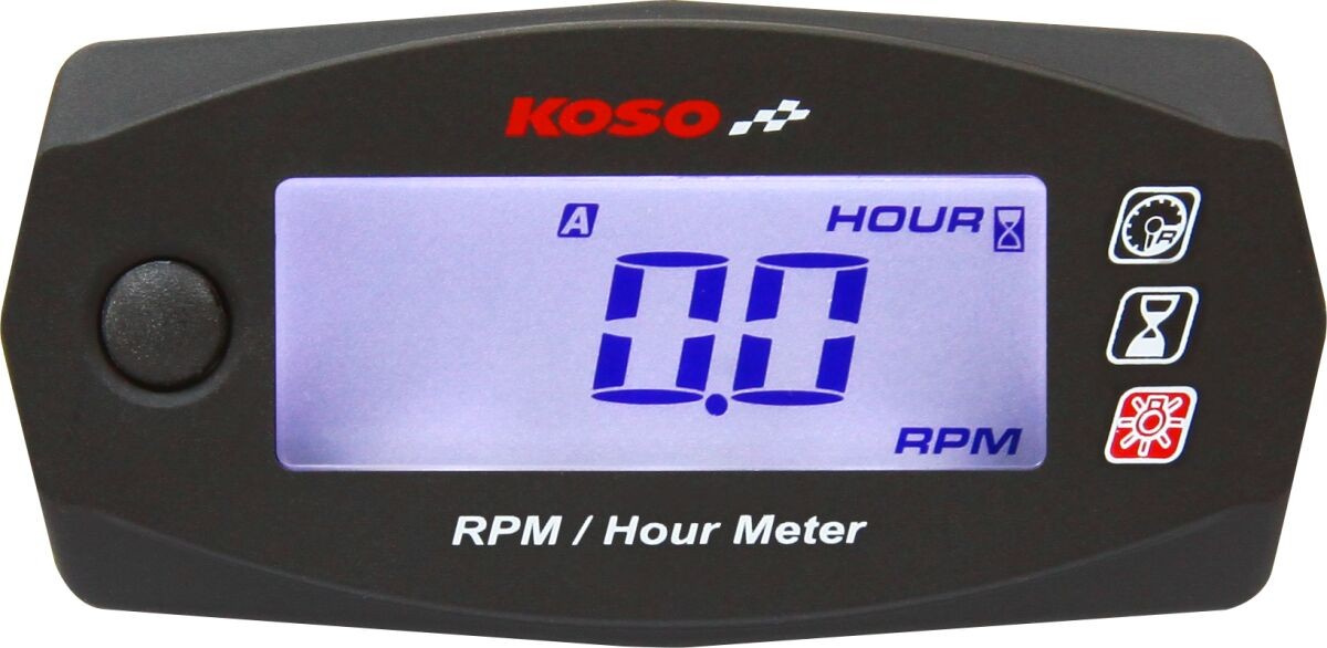 Koso North America Tachometer & Hour Meter Mini 4 Rpm/Hour Meter Mini-