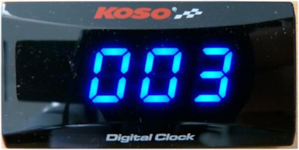 Koso North America Clock Meter Super Slim Line Clock Blue Super Slim