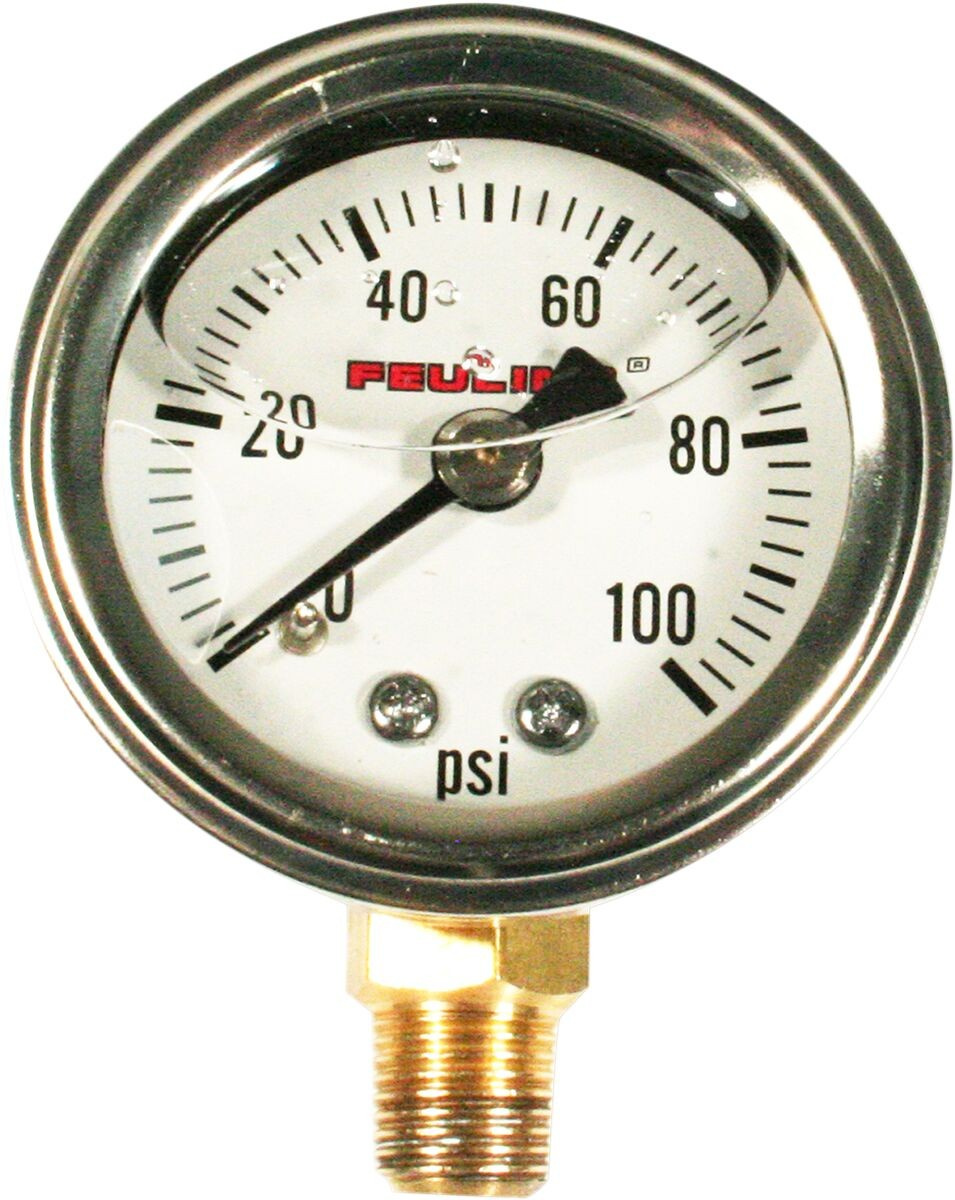 Feuling Parts Liquid Filled Pressure Gauge Gauge Pressure Liq Wht