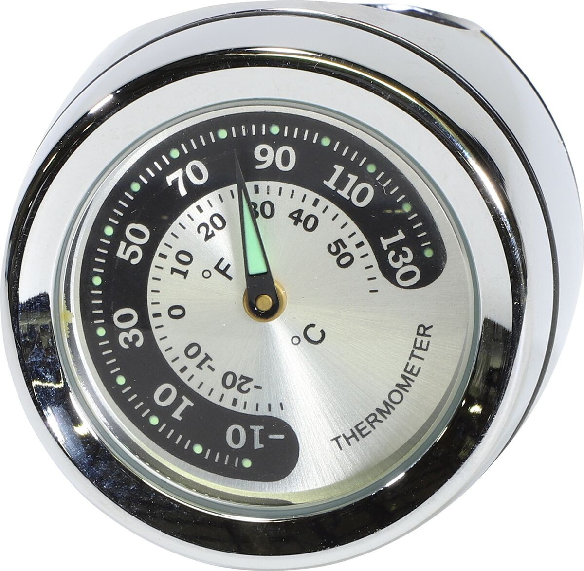 Drag Specialties Bar Mount Thermometer Chrome Gage Thermo Chr 1' Bar