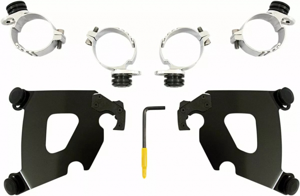 Memphis Shades Hd Mounting Kit Trigger-Lock Cafe-Fairing Black Mnt Kit