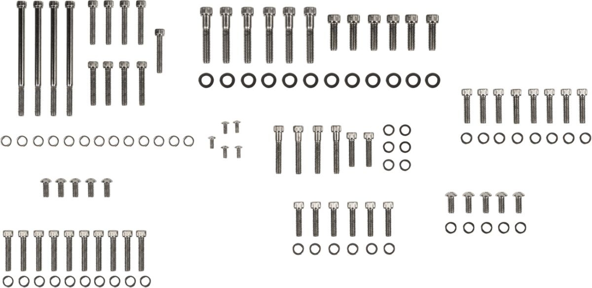 Drag Specialties Black Chrome Socket-Head Motor Bolt Kit Knurled Bolt
