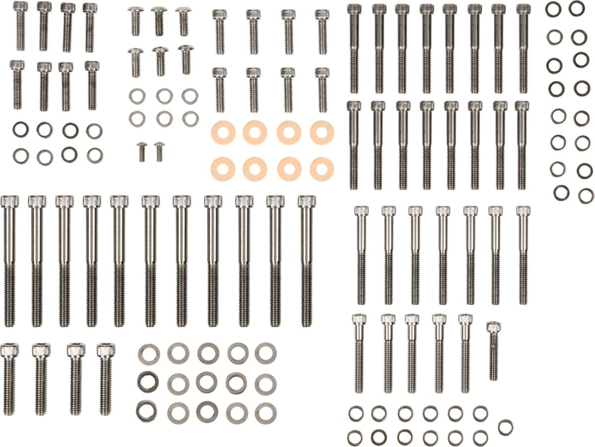 Drag Specialties Black Chrome Socket-Head Motor Bolt Kit Knurled Bolt