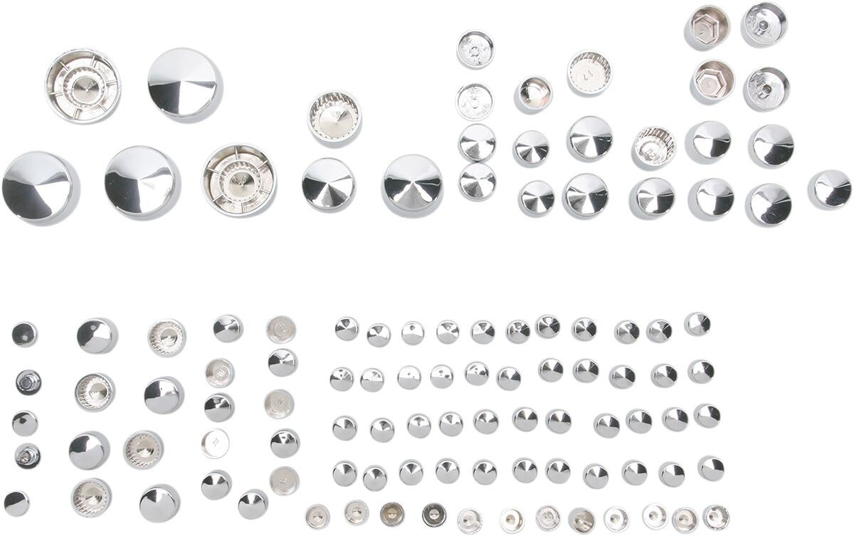 Drag Specialties Bolt Cover Kit Deluxe Chrome Covers Bolt 04-22Xl Chr