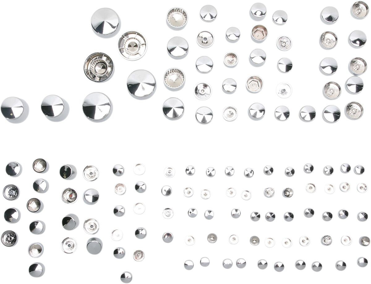 Drag Specialties Bolt Cover Kit Deluxe Chrome Covers Bolt 09-10 Fxst C