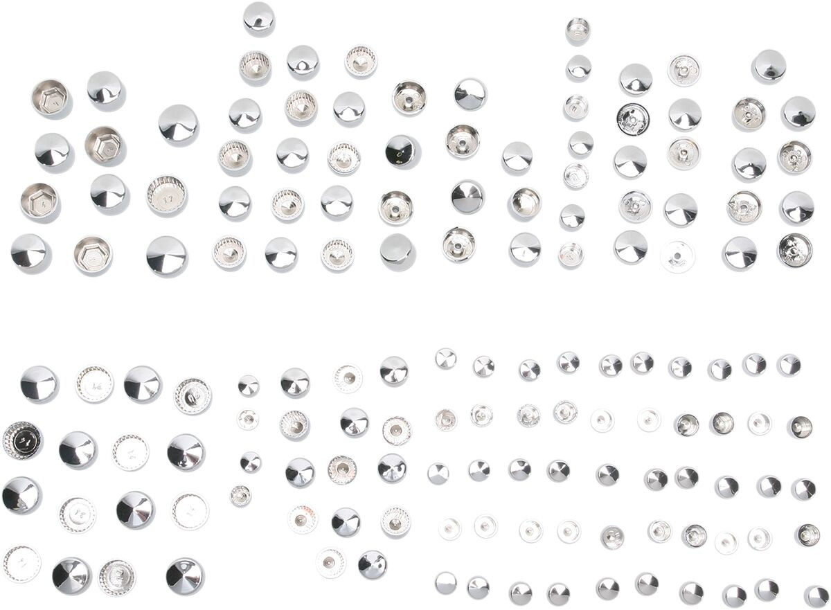 Drag Specialties Bolt Cover Kit Deluxe Chrome Covers Bolt 99-08 Fl Chr