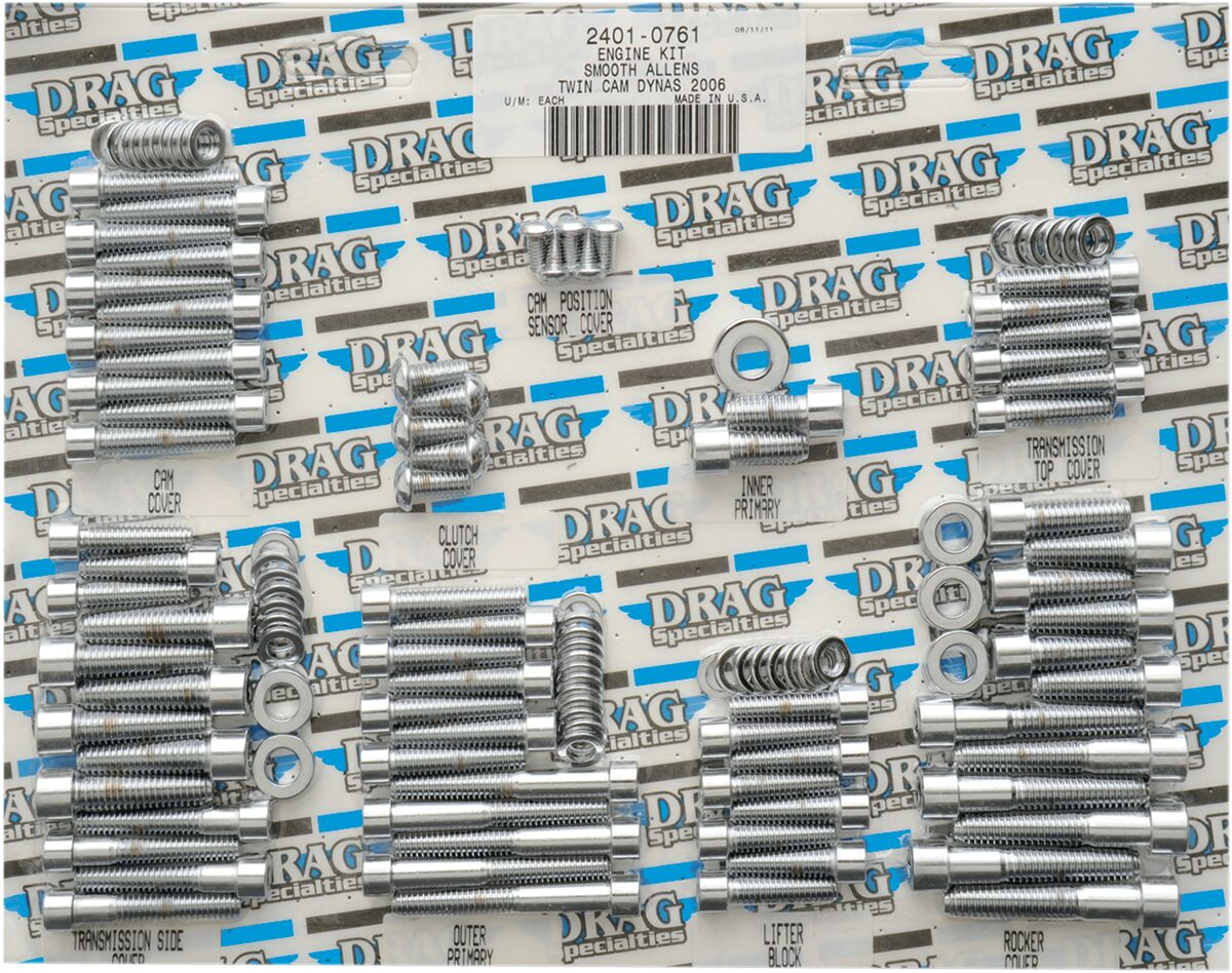 Drag Specialties Chrome Socket-Head Motor Bolt Kit Smooth Bolt Kt Moto