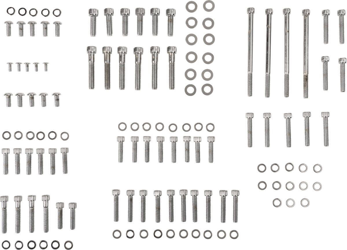 Drag Specialties Chrome Socket-Head Motor Bolt Kit Knurled Bolt Kt Mtr