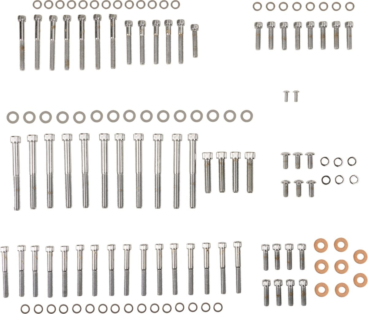 Drag Specialties Chrome Socket-Head Motor Bolt Kit Knurled Bolt Kt Mtr
