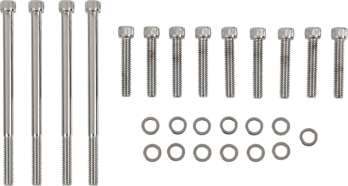 Drag Specialties Chrome Socket-Head Primary Cover Bolt Kit Knurled Bol