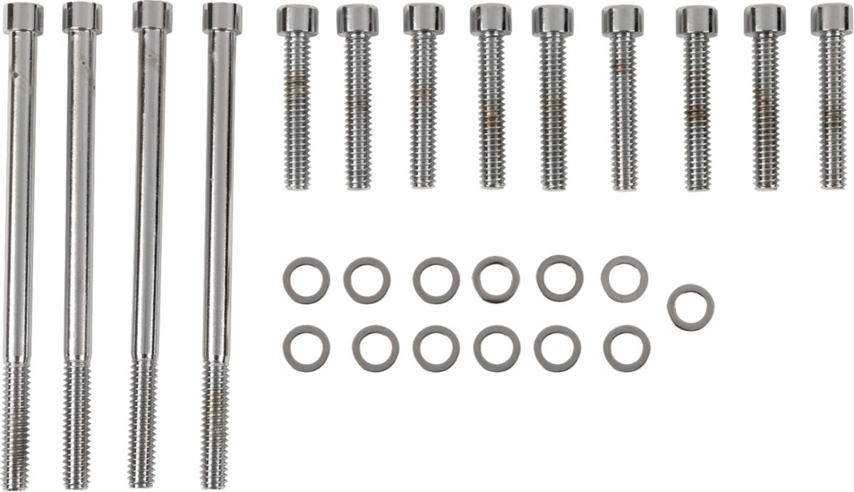 Drag Specialties Chrome Socket-Head Primary Cover Bolt Kit Smooth Bolt