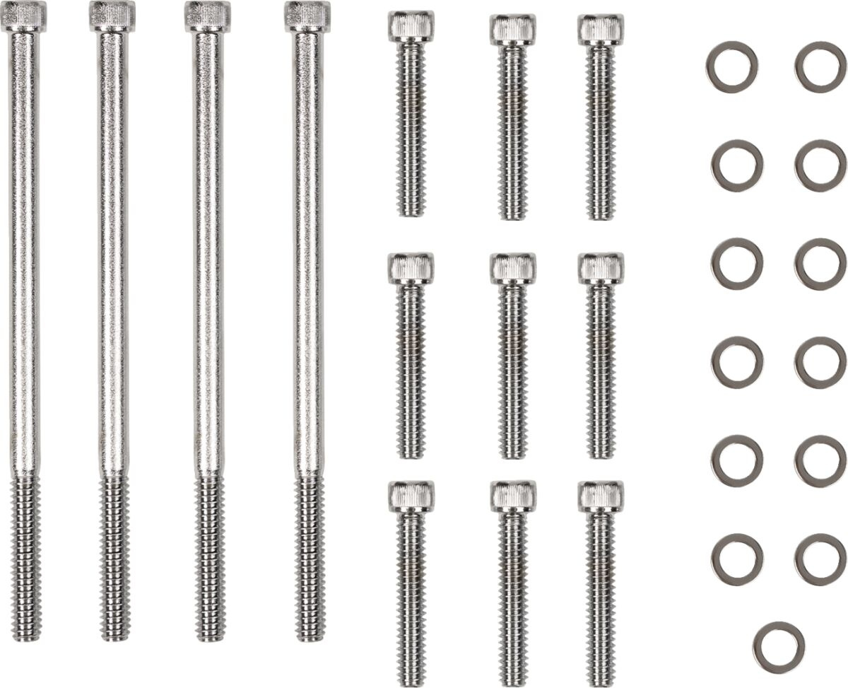 Drag Specialties Chrome Socket-Head Primary Cover Bolt Kit Knurled Bol