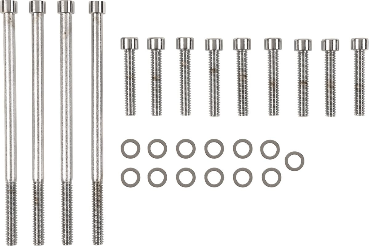 Drag Specialties Chrome Socket-Head Primary Cover Bolt Kit Smooth Bolt