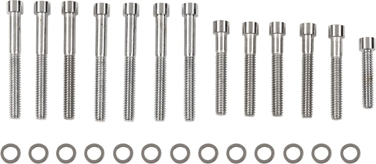 Drag Specialties Chrome Socket-Head Cam Cover Bolt Kit Smooth Bolt Kt