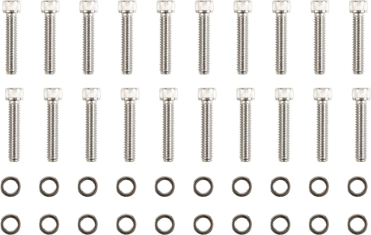 Drag Specialties Bolt Kit M8 Rocker Box Knurled Allen Head Chrome Bolt