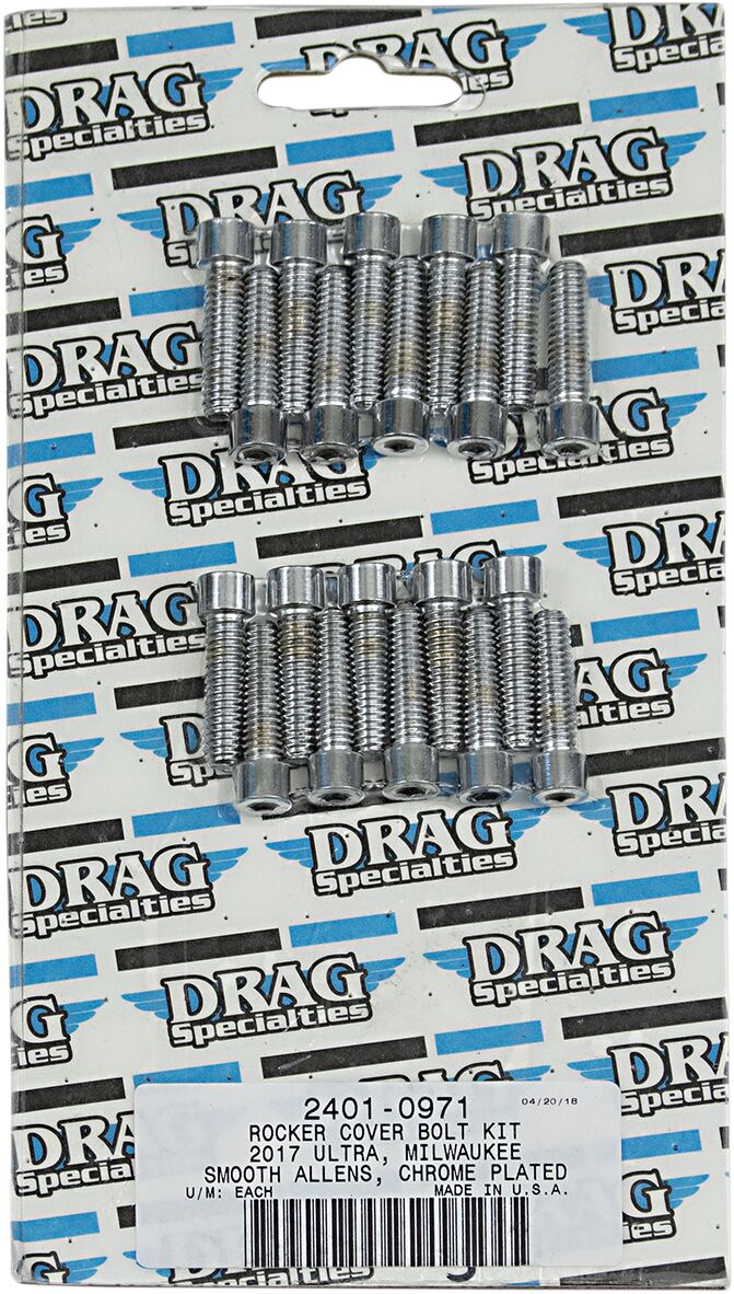 Drag Specialties Bolt Kit M8 Rocker Box Smooth Socket Head Chrome Bolt