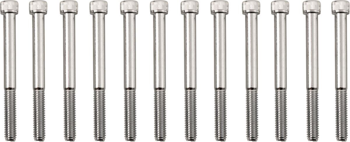 Drag Specialties Bolt Kit M8 Crankcase Knurled Allen Head Chrome Bolt