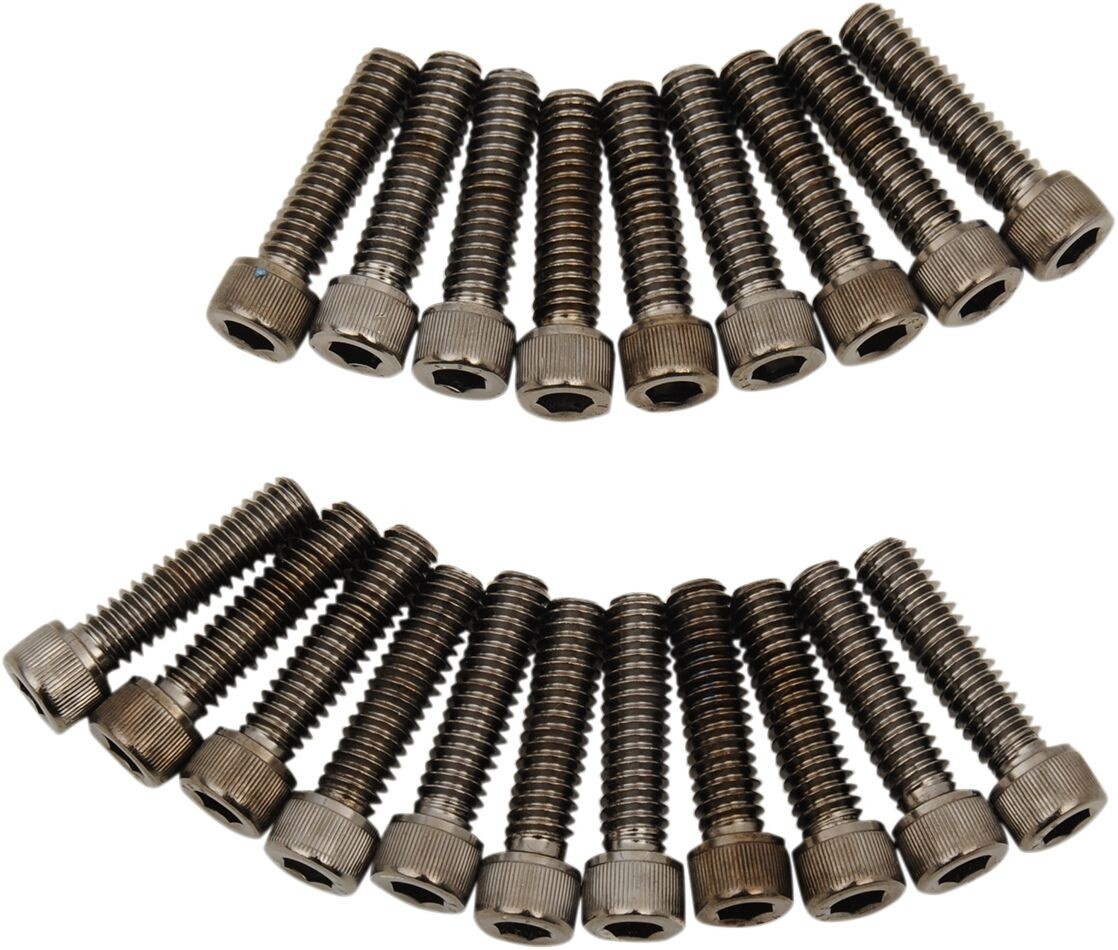 Drag Specialties Bolt Kit M8 Rocker Box Knurled Allen Head Black Bolt