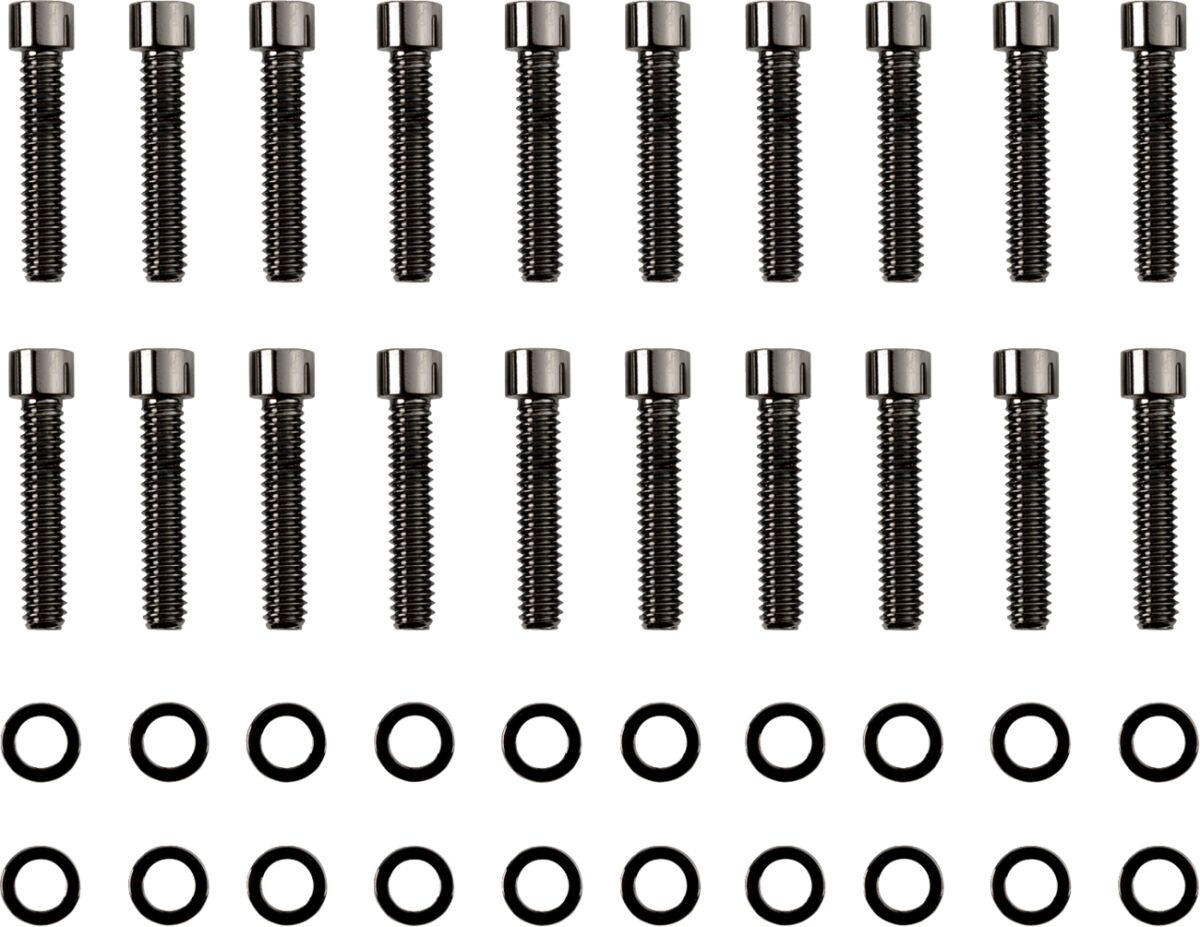 Drag Specialties Bolt Kit M8 Rocker Box Smooth Socket Head Black Bolt