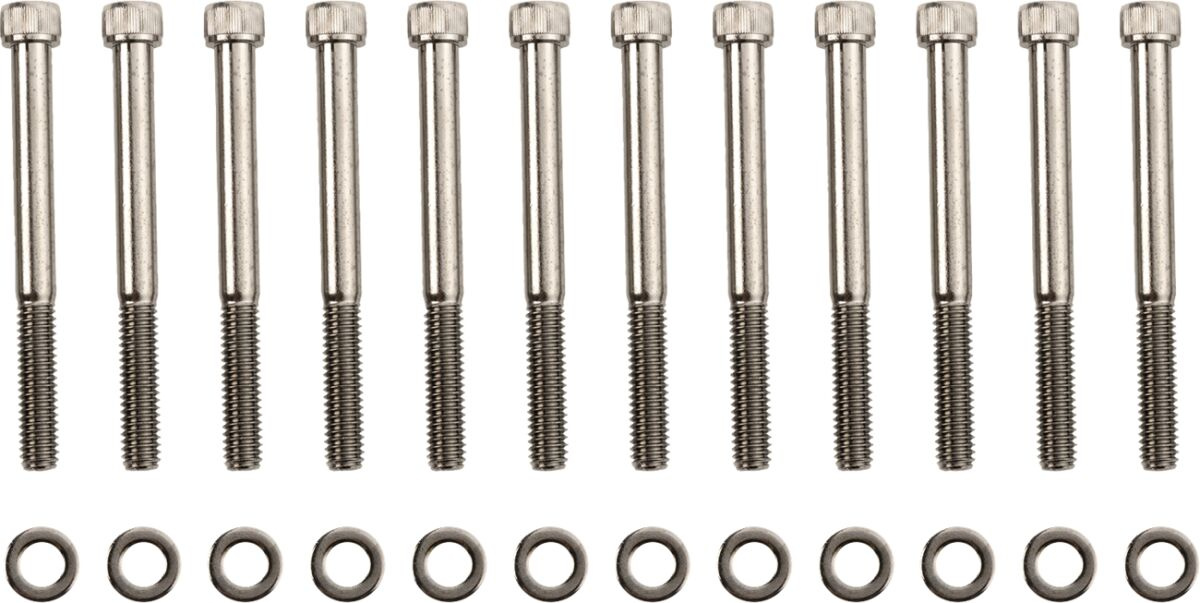 Drag Specialties Bolt Kit M8 Crankcase Knurled Allen Head Black Bolt K