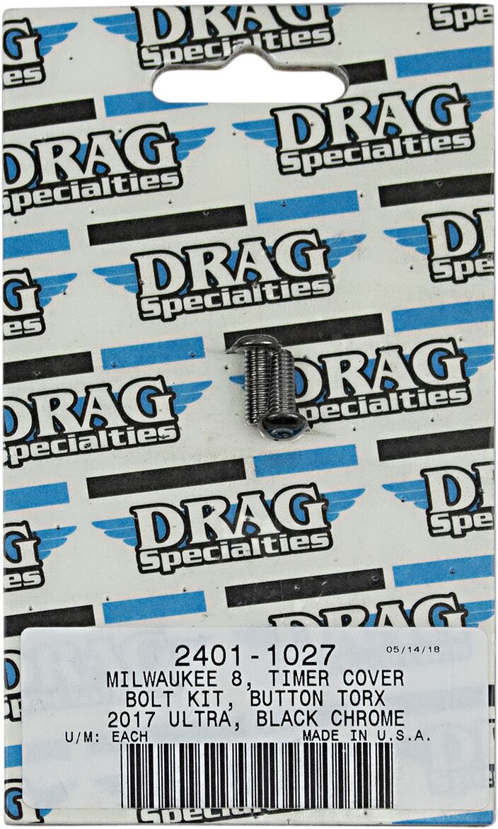 Drag Specialties Bolt Kit M8 Cover Timing Torx Head Black Bolt Kit M8