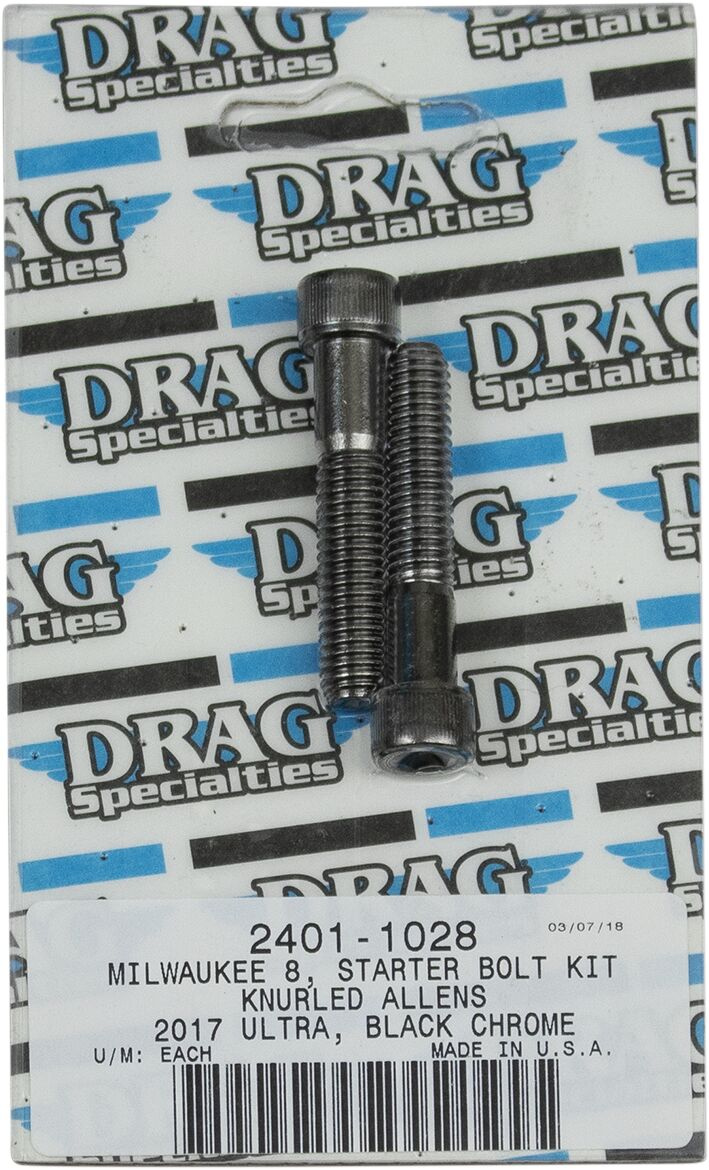 Drag Specialties Bolt Kit M8 Starter Knurled Allen Head Black Bolt Kit