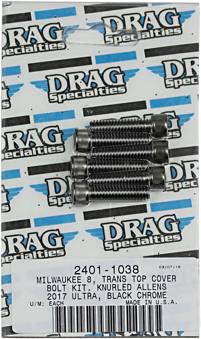 Drag Specialties Bolt Kit M8 Tranmission Top Cover Knurled Allen Head