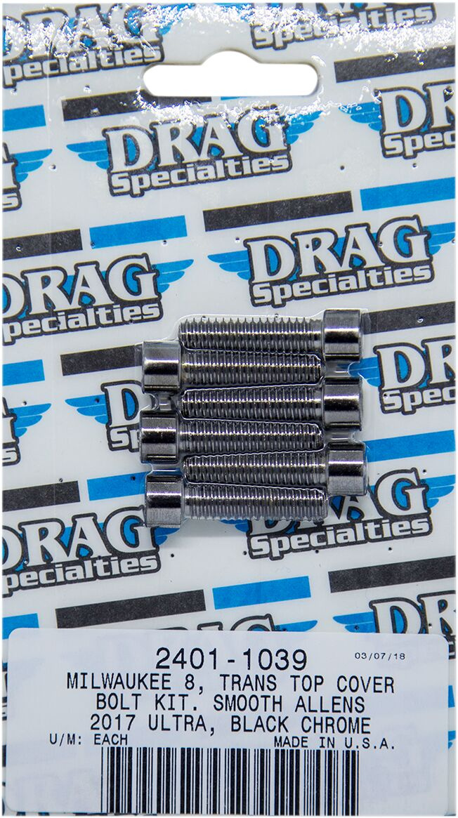 Drag Specialties Bolt Kit M8 Tranmission Top Cover Smooth Socket Head