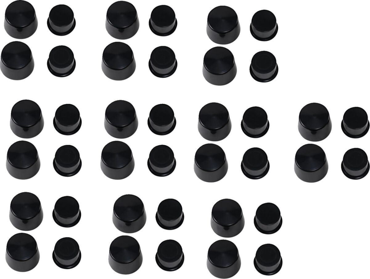 Drag Specialties Axle Caps Front Black Cover Bolt Deep 1 Hex Bk