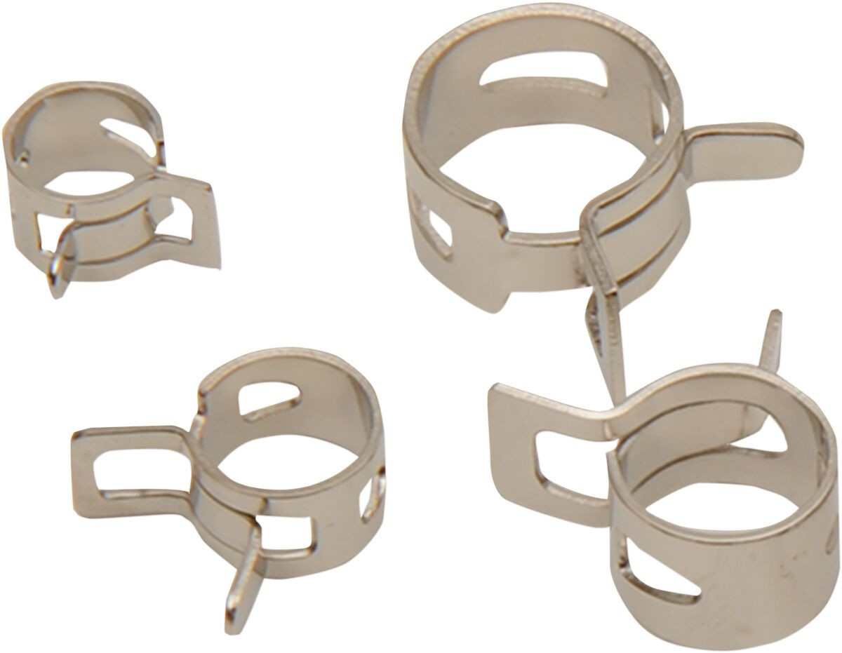 Drag Specialties Spring Clamps Assortment Chrome Clamp Hose Asst 20Pk