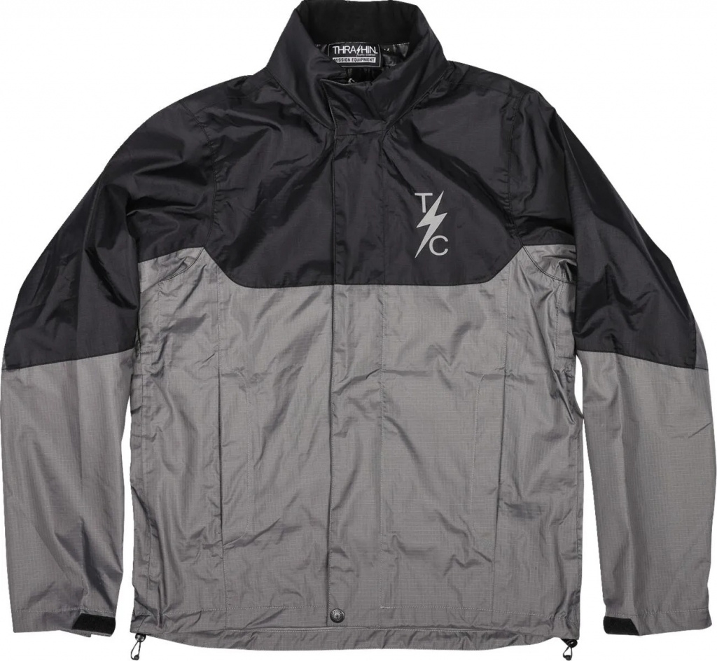 Thrashin Supply Co. Mission Waterproof Rain Jacket Black/Grey