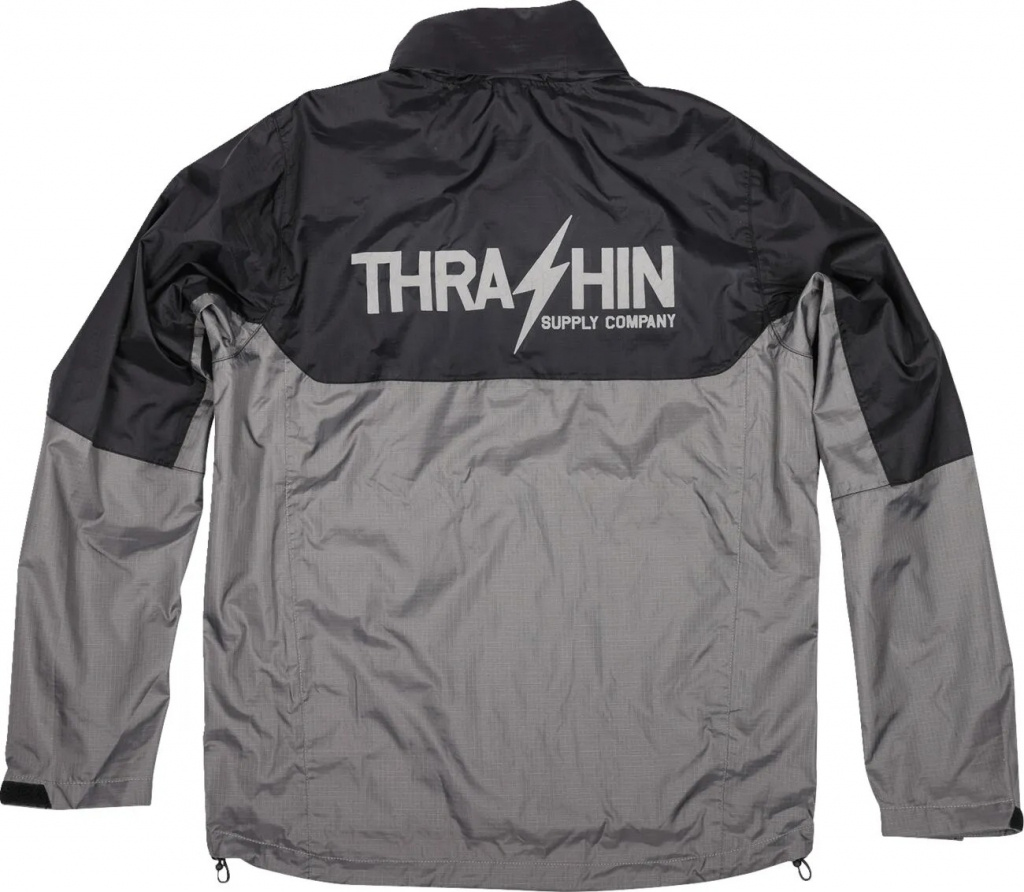 Thrashin Supply Co. Mission Waterproof Rain Jacket Black/Grey