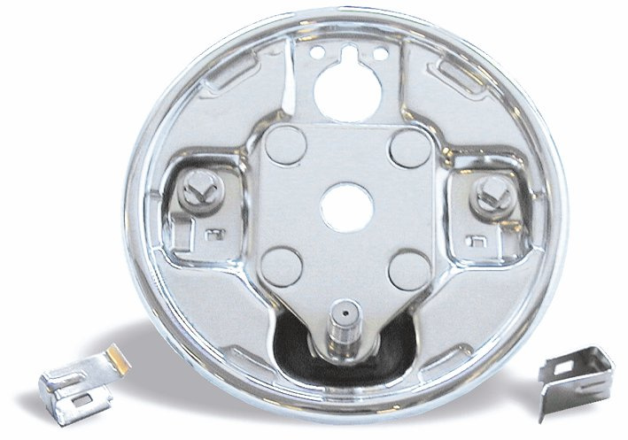 Rear brake backing plate, FL/FX 63-72, chrome