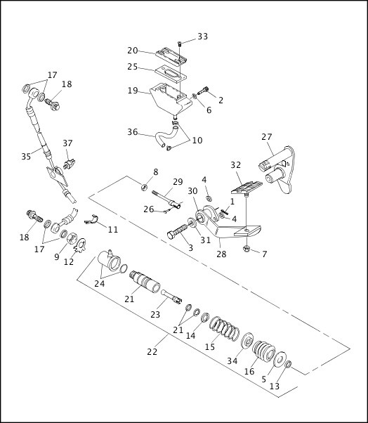 Rep.sats huvudbroms.cylinder. FXR/Softail/XL 87-03/FLT 92-u/Dyna 91-u