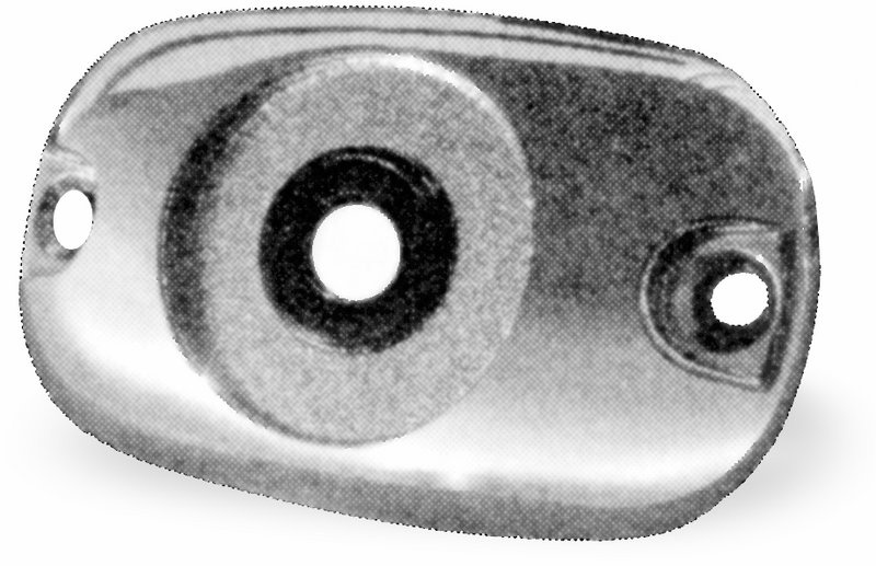 Master cylinder cap rear with sight glass, Softail 00-up, FLH 99-up