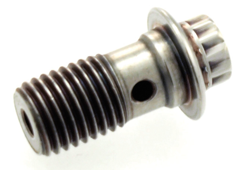 Banjobult, rostfri polerad, H-D 04-upp fram d/skiva M12x1.5