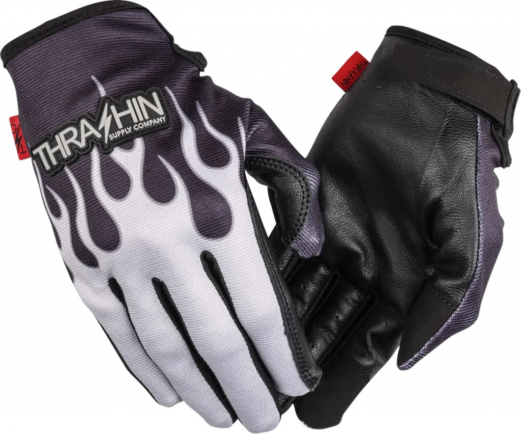 Stealth Leather Palm Flame Gloves