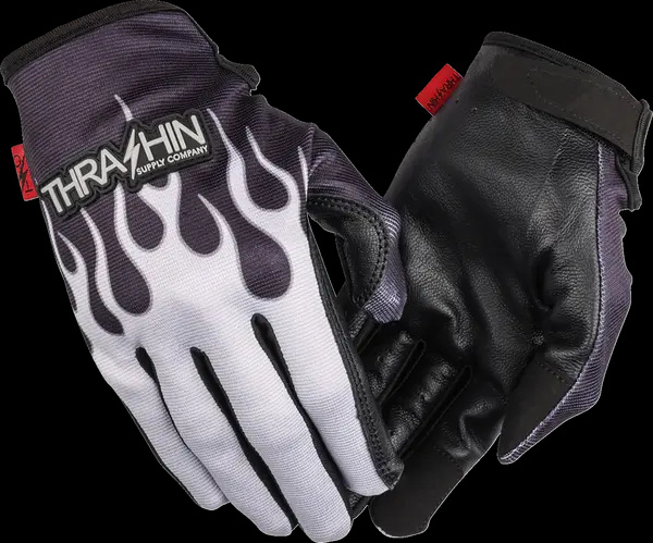Stealth Leather Palm Flame Gloves M
