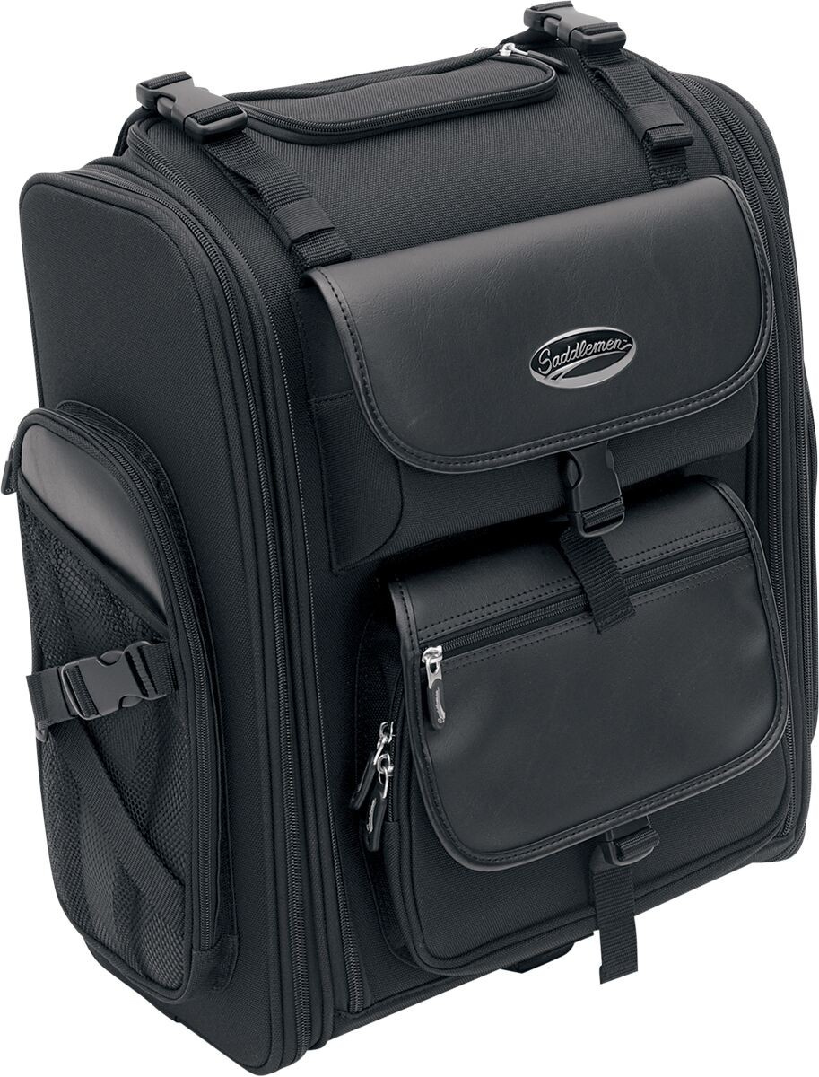 Saddlemen Sissy Bar Bag Expandable Textile Black Sissy Bar Bag S2200E