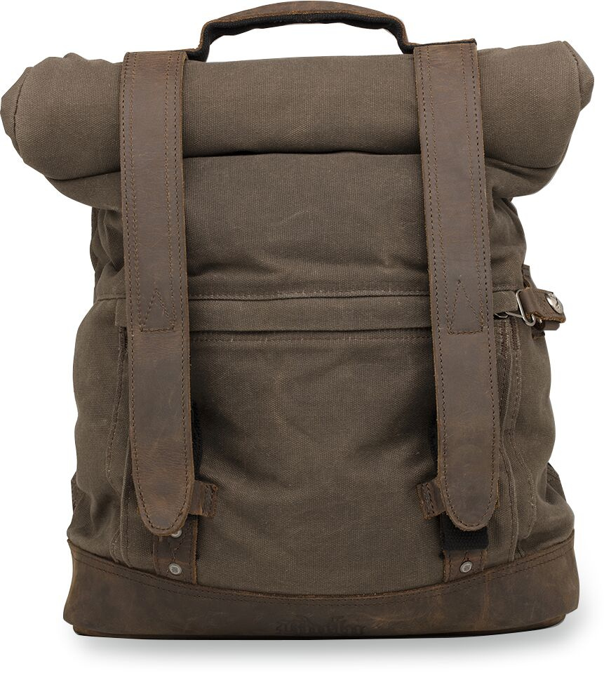 Burly Brand Backpack Black Wet Waxed Backpack Waxed Cotton