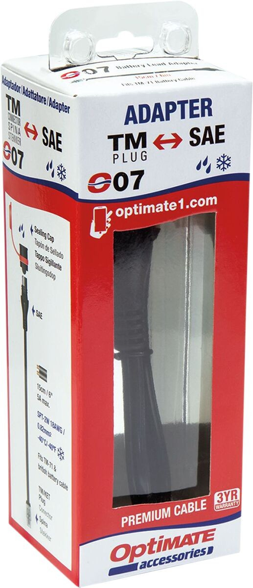 Tecmate Adapter Sae Connector Black Adapter Sae Charger/Tm O7