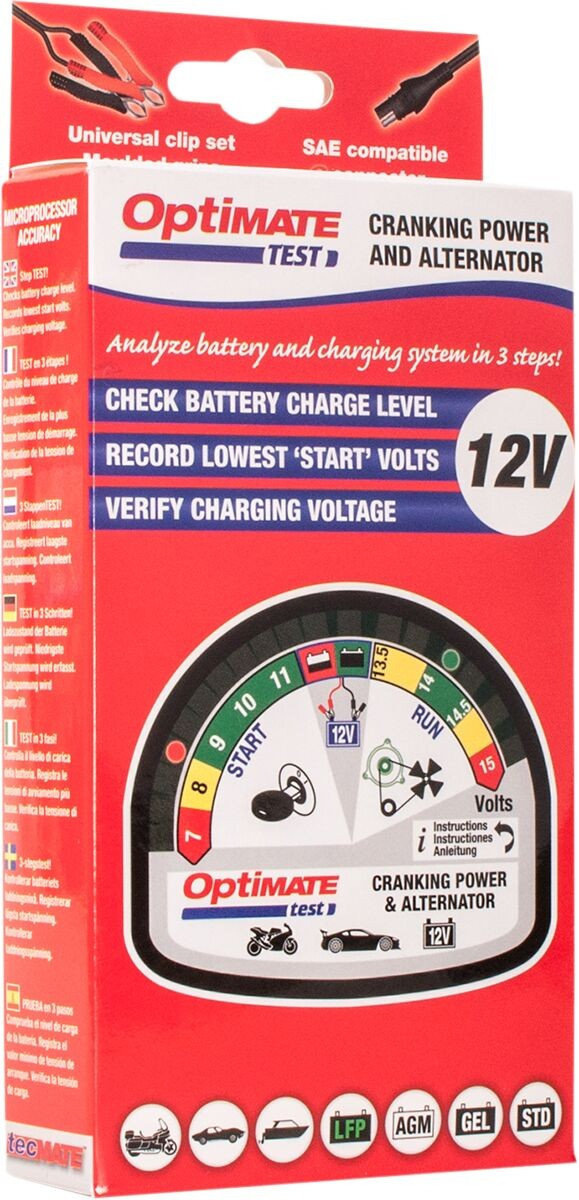 Tecmate Optimate Test Cranking & Alternator Optimate Test