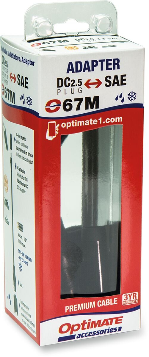 Tecmate Adapter Kit 3 Piece Sae To Dc 2.5Mm Cord Adapter O67